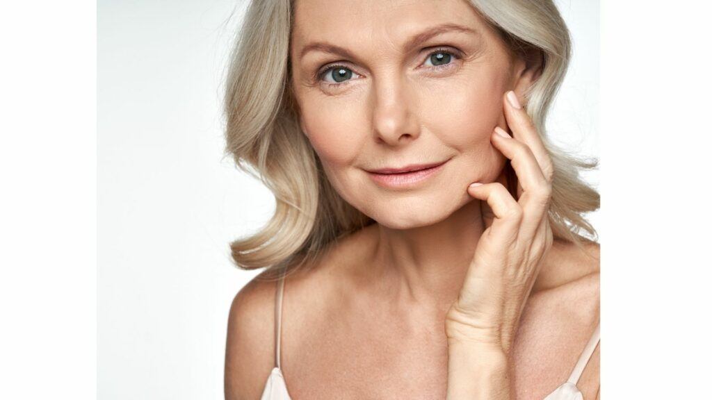Beautiful Older woman, collagen replacement